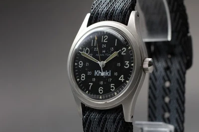 [Casi COMO NUEVO] Reloj para hombre vintage Hamilton caqui 9415 esfera negra 33 mm cuerda manual Foto 1 de 4