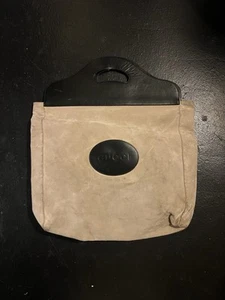 Gucci Suede Tote Bag Authentic Handbag Beige Black Flaws Shown - Picture 1 of 9