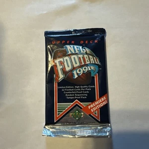 1991 Upper Deck Football Wax Pack-1st Series- Sealed Pack Premiere Edition - Picture 1 of 2