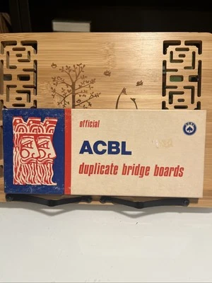 Official ACBL Duplicate Bridge Boards in Box w/Cards  Yellow 25-28 1976 - Image 1 of 4