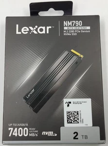 2TB Lexar NM790 SSD M.2 2280 Gen4 Solid State Drive & Heatsink - Picture 1 of 4