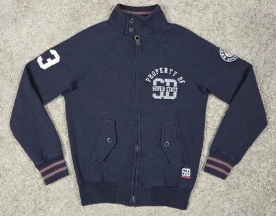 Superdry Super State Coaching Track Sudadera Cremallera Completa Azul Bolsillos Hombre XS Foto 1 de 4