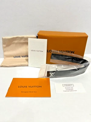 Louis Vuitton Black LV Slim Bracelet Adjustable Size 21 Box And Dustbag Included - Image 1 of 4