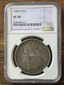 1903 S $1 Morgan Silver Dollar NGC VF 30 - Picture 1 of 2