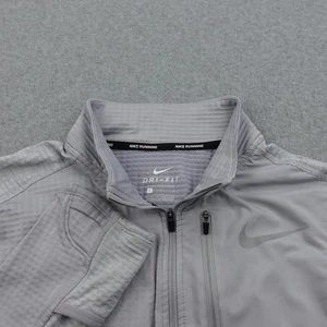 Nike Dri-FIT Running Pullover Jacket Gray Mens L Lightweight Reflective Active - Picture 1 of 5