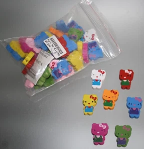 Hello Kitty Inspired Wooden Craft Beads Assortment Colorful 1  X 3/4  Pkg 45 NIP - Picture 1 of 4