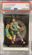 2019 Panini Noir Icon Edition #105 Jayson Tatum Holo Gold 1/10 Celtics PSA 7 NM