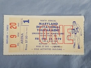 Vtg 12-28-1979 MARYLAND INVITATIONAL TOURNAMENT Game 1 Ticket Stub Buck Williams - Picture 1 of 2