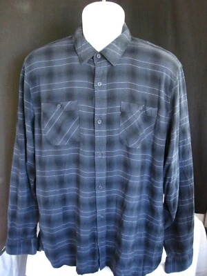 Travis Mathew Blue/Black Striped Rayon/Cotton L/S Button Ft. Shirt Sz. L - Image 1 of 4