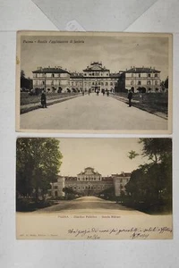 PARMA CITTA'-GIARDINO SCUOLA MILITARE-LOTTO 2 CARTOLINE-C51-181 - Picture 1 of 1