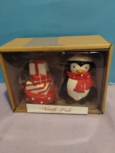 Juego de agitadores de sal y pimienta del Polo Norte buenas noticias pingüinos y regalos de Navidad - Imagen 1 de 3