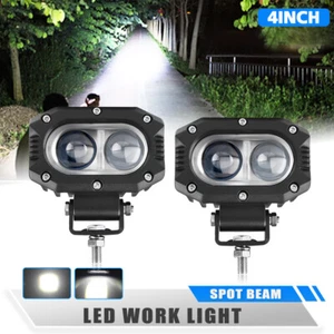 2X 4inch 200W LED Work Lights Bar Spot Flood Light Bar Reverse 4WD SUV 12V 24V - Picture 1 of 13