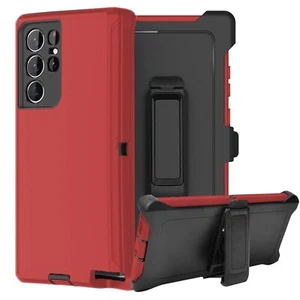 For Galaxy Note 20 / 20 Ultra / Defender Case with Belt Clip Fits Otterbox Red - Imagen 1 de 10