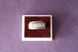 Bonito 925 Anillo Plata Con Marcasita y Blanco Topacio 4.7G 1.x 2 Cm. Ancho - Imagen 1 de 10