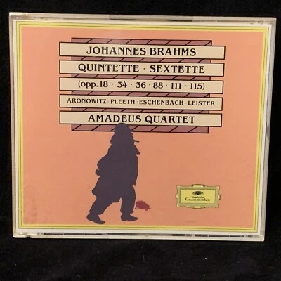 BRAHMS Quintets & Sextets - AMADEUS QUARTET - DG 3CD SOLID SILVER germany. - Image 1 of 4