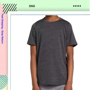 DSG Boys Solid Poly Tee, Dark Gray, XS - Picture 1 of 2