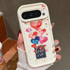 Heart Phone Case For Google Pixel 9 8 7 6 Pro 8A 7A Silicone Soft Slim Cover - Picture 1 of 28
