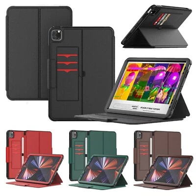 For iPad 5th 6th Gen Pro 11 Smart Leather Card Holder Stand Case Cover Xmas Gift - Image 1 of 4