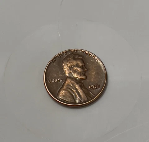 1961 Error Penny RARE! No Mint, off centered, rim error, “in god we trust” error Cover