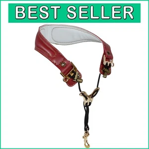 Elegant Leather Saxophone Neck Strap - Ergonomic and Breathable for Alto/Tenor - Picture 1 of 7