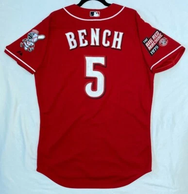 Authentic Majestic, 40 MEDIUM CINCINNATI REDS JOHNNY BENCH ON FIELD Jersey RARE! - Image 1 of 4
