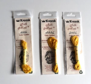 Kreinik 5.5yds Pure Silk MOXI Embroidery Needlework THREAD DARK BUTTER 3 SKEINS - Picture 1 of 2