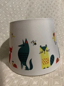 Ikea Fox White Nursery Lampshade Bear Porcupine Woodland Forest Animal Baby Kids - Picture 1 of 7