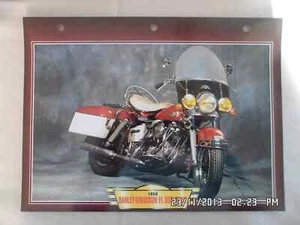 CARTE FICHE MOTO HARLEY DAVIDSON FL DUO GLIDE 1958 - Foto 1 di 1