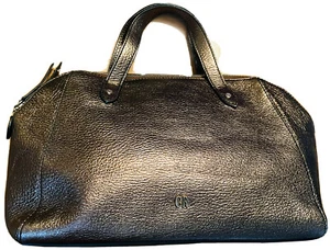 GEORGES RECH SATCHEL TOTE HANDTASCHE GOLDBRAUN KIESEL LEDER REISSVERSCHLUSS - Bild 1 von 6