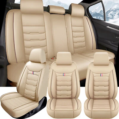 For Audi A3 A4 A5 Car Seat Covers Front Rear Full Set Faux Leather Protector Pad - Image 1 of 4