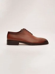 Ariston Herren einfarbig Cognac ganz geschnitten Oxford Leder Anzugschuhe - Bild 1 von 13