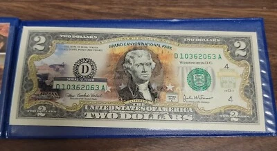 Grand Canyon National Park  Arizona  Commemorative Bank Note  on Modern $2 Note - Image 1 of 3