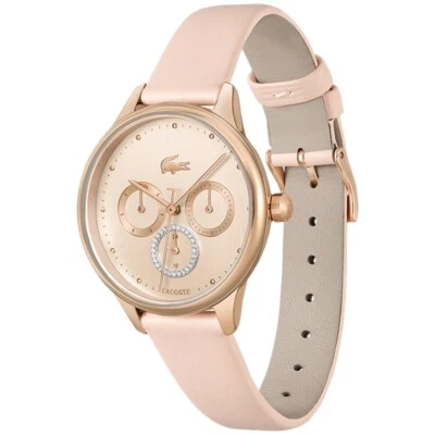 Lacoste Ladies 2001206 Birdie Watch Rose gold with Pink Leather Strap New - Image 1 of 4
