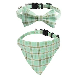 Upgraded Breakaway Cat Collar with Bow Tie and Bell Cat Collars with Bandana ... - Picture 1 of 7