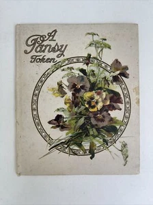 Antique A Pansy Token Garland Series Poetry Flowers - Picture 1 of 10