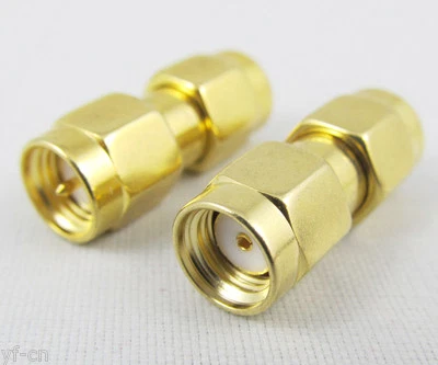 10pcs SMA Male to SMA RP Male Coaxial Adapter Connector M/RP M Gold Plated - Image 1 of 2