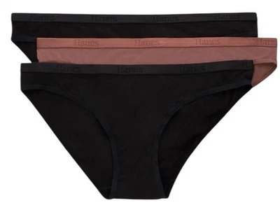 HANES Originals Women’s 3-Pair Low Rise Bikini Underwear Bamboo Viscose Size M - Image 1 of 4