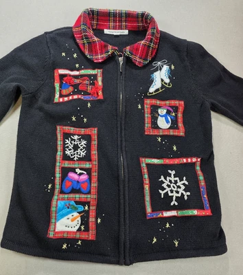 Cárdigan Mercer Street Studio Cremallera Completa Pequeño Muñeco de Nieve Mitones Patín sobre Hielo Navidad Foto 1 de 4