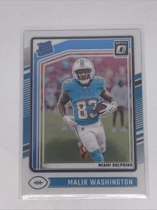 2024 Donruss Optic Malik Washington Rated Rookie Card Chrome RC Dolphins #272 - Picture 1 of 6