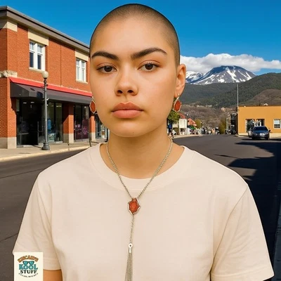 Cato Fashion Jewelry Set Red Silver Tone Statement Necklace 30" Pendant Earrings - Image 1 of 4