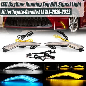Fits 2020~2024 Toyota Corolla L LE XLE Front LED Daytime Running DRL Fog Lights - Picture 1 of 14