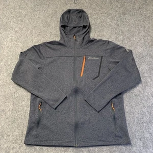 Eddie Bauer First Ascent Hoodie Mens L Gray Long Sleeve Thumb Holes - Picture 1 of 16