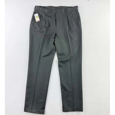 Nuevos Pantalones de Viajero VAN HEUSEN Para Hombre 38X34 Gris Ajuste Clásico Resistente a las Arrugas Foto 1 de 4