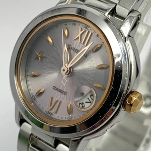 Casio SHEEN onda ceptor esfera rosa cinturón plateado vintage modelo raro solo cuerpo - Imagen 1 de 9