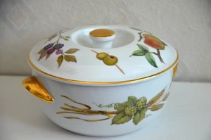 Vtg Evesham Royal Worcester Porcelain Casserole Serving Dish~ Shape 23 Size 6 - Picture 1 of 9