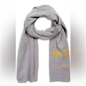 Moschino Wollfolien Print Logo Schal Neu ohne Etikett - Bild 1 von 5
