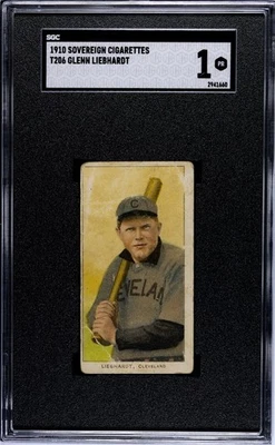 1910 T206 Sovereign Glenn Liebhardt Cleveland SGC 1 Pop 1 Foto 1 de 3