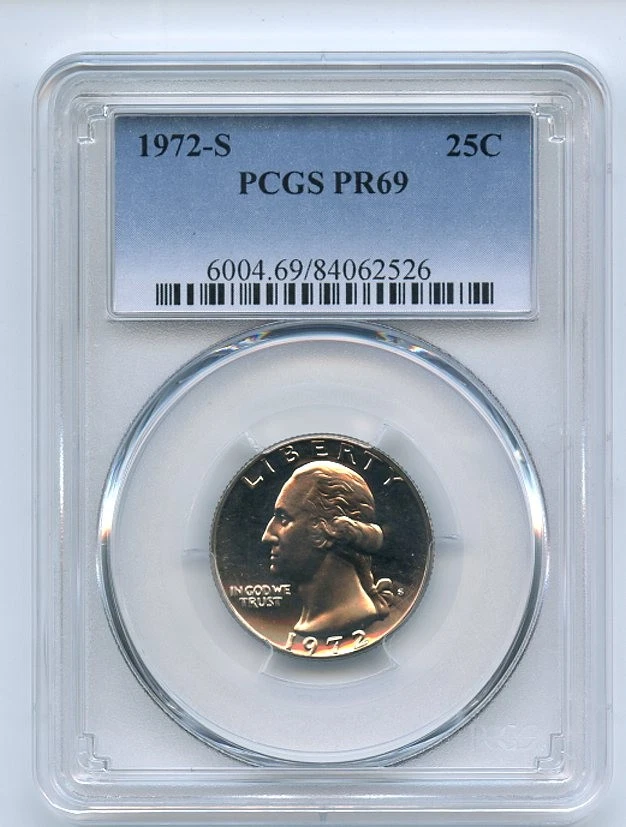 1972 S 25C Washington Quarter PCGS PR69 - Image 1 of 1