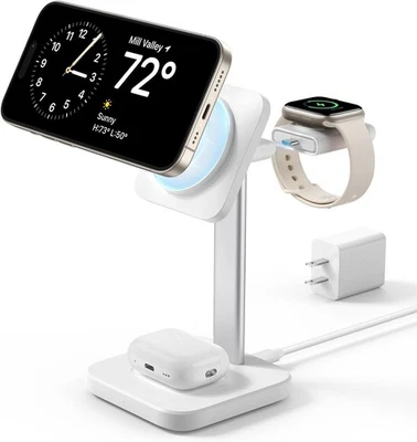 ESR 3 in 1 MagSafe Wireless Charging Station, Apple Certified, iPhone/Watch/More - Image 1 of 4