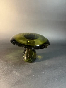 Vintage MCM grüner Glas Pilz kleiner Briefbeschwerer - paar Kratzer - Bild 1 von 16